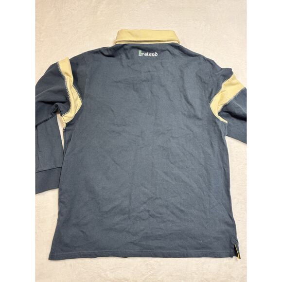 Retro Irish Mens Heritage Collared Long Sleeve Navy Polo T Shirt Size XL - Picture 3 of 5